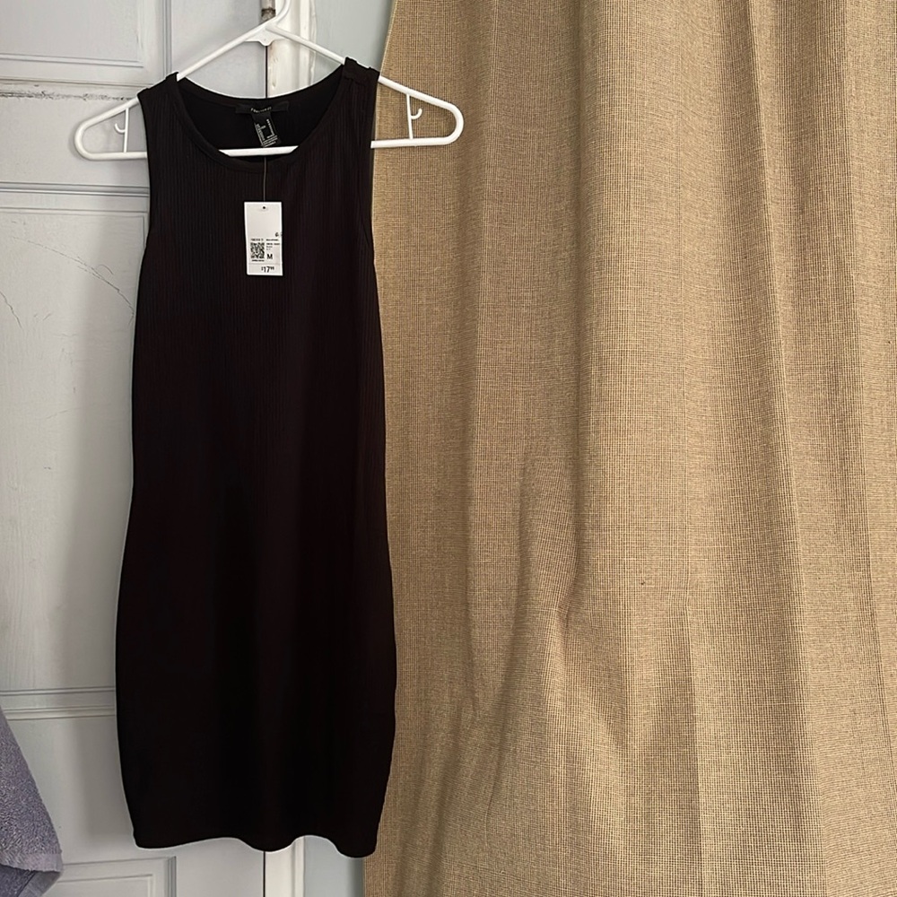 Forever 21 brand new black ribbed racerback mini dress size medium